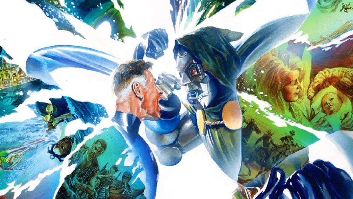 Reed Richards vs God Emperor Doom (dok. Marvel Comics/Secret Wars)