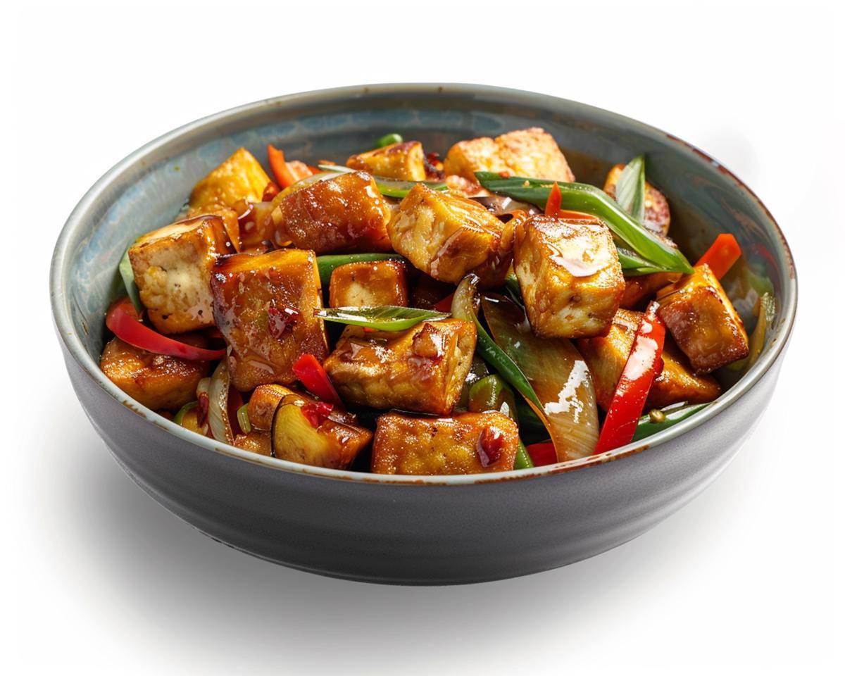 ilustrasi tumis tofu (vecteezy.com/arcadesign)