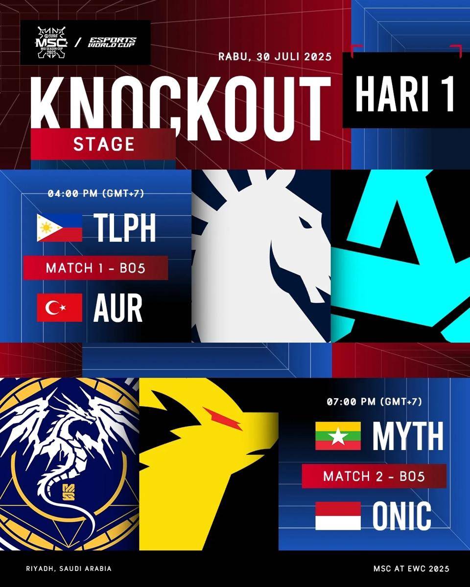 Jadwal Knockout Stage Day 1 (instagram.com/mpl.id.official) 