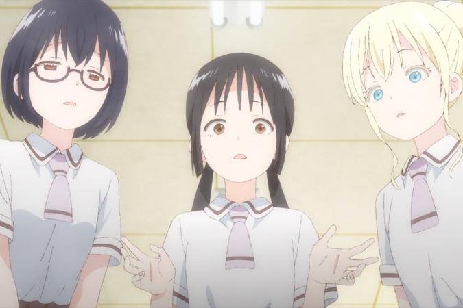 Kasumi Nomura, Hanako Honda, dan Olivia (dok. Lerche/Asobi Asobase)
