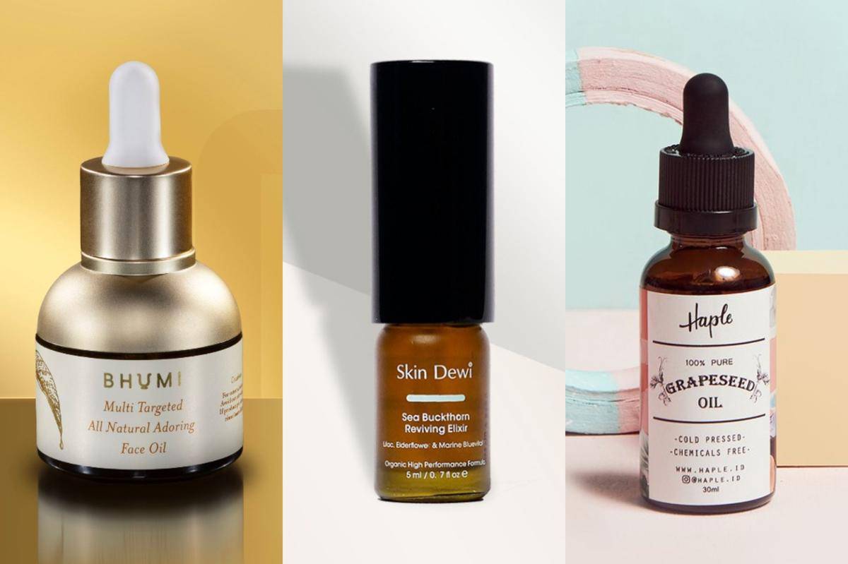 Rekomendasi face oil untuk semua jenis kulit (shopee.co.id/BHUMI Official Shop | shopee.co.id/Skin Dewi Official Shop | shopee.co.id/Haple Official Shop)