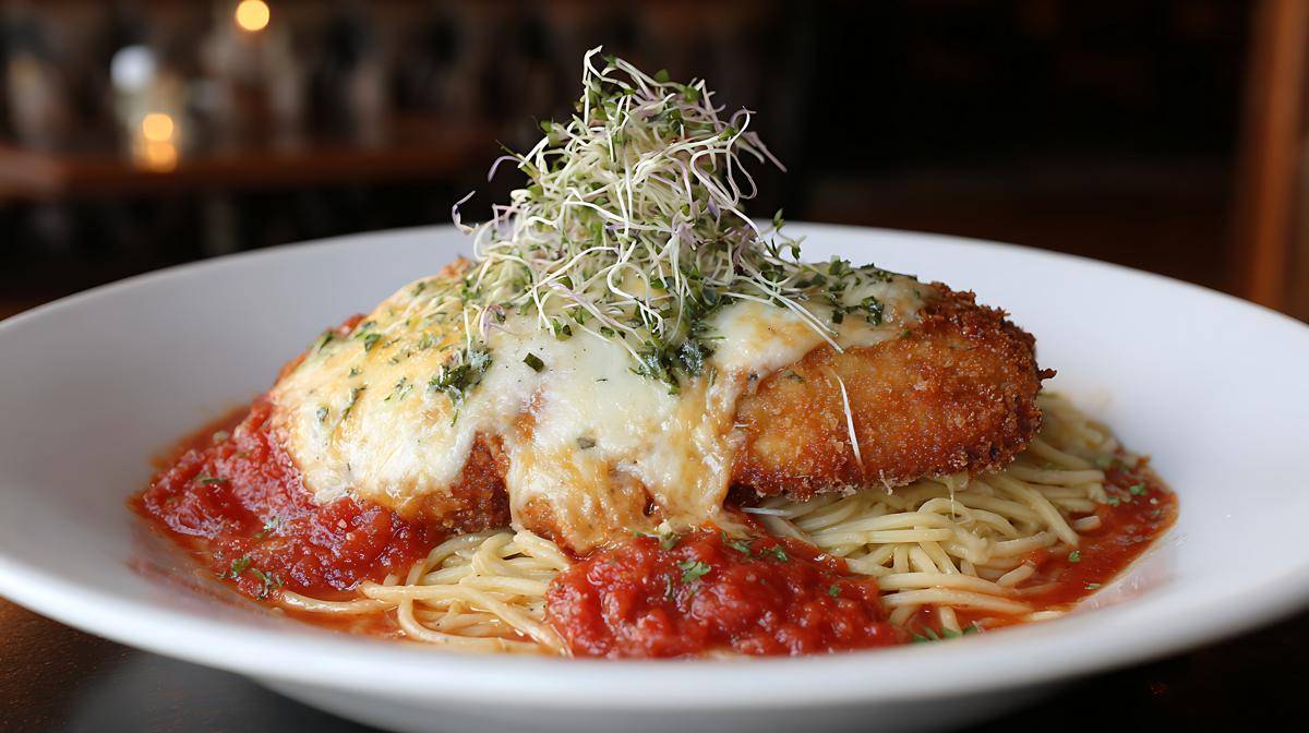 ilustrasi chicken parmigiana (vecteezy.com/Natthapon)