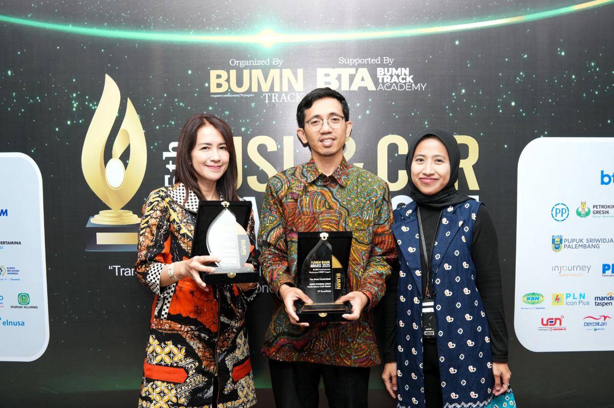 PT Sucofindo meraih penghargaan The Most Commited BUMN Pembina UMKM – Performance Craft Sector dalam ajang TJSL & CSR Award 2025. (Dok. Istimewa)