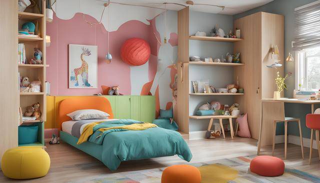 ilustrasi kamar tidur anak yang rapi meski penuh mainan (vecteezy.com/Md Imranul Rahman)