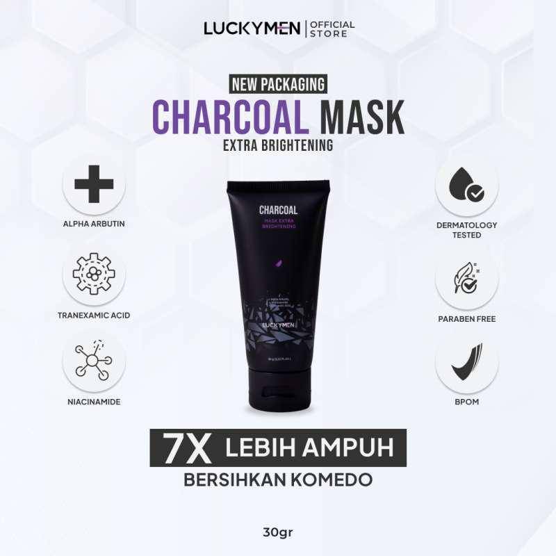 Luckymen Charcoal Mask Extra Brightening (blibli.com/Luckymen)