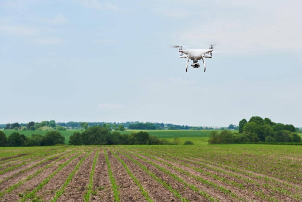 ilustrasi drone di lahan pertanian (freepik.com/standret)