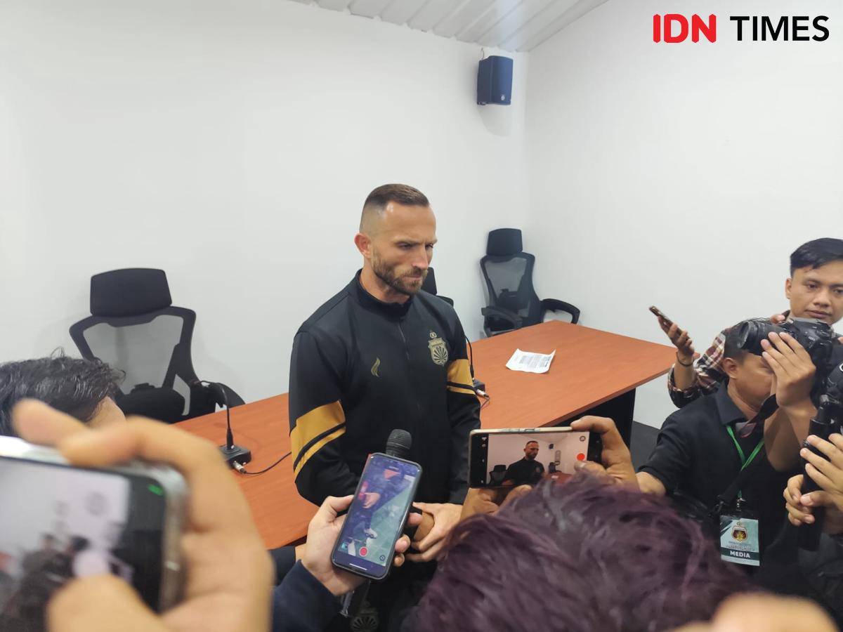 Striker Bhayangkara Presisi Lampung FC, Ilija Spasojevic. (IDN Times/Muhaimin)