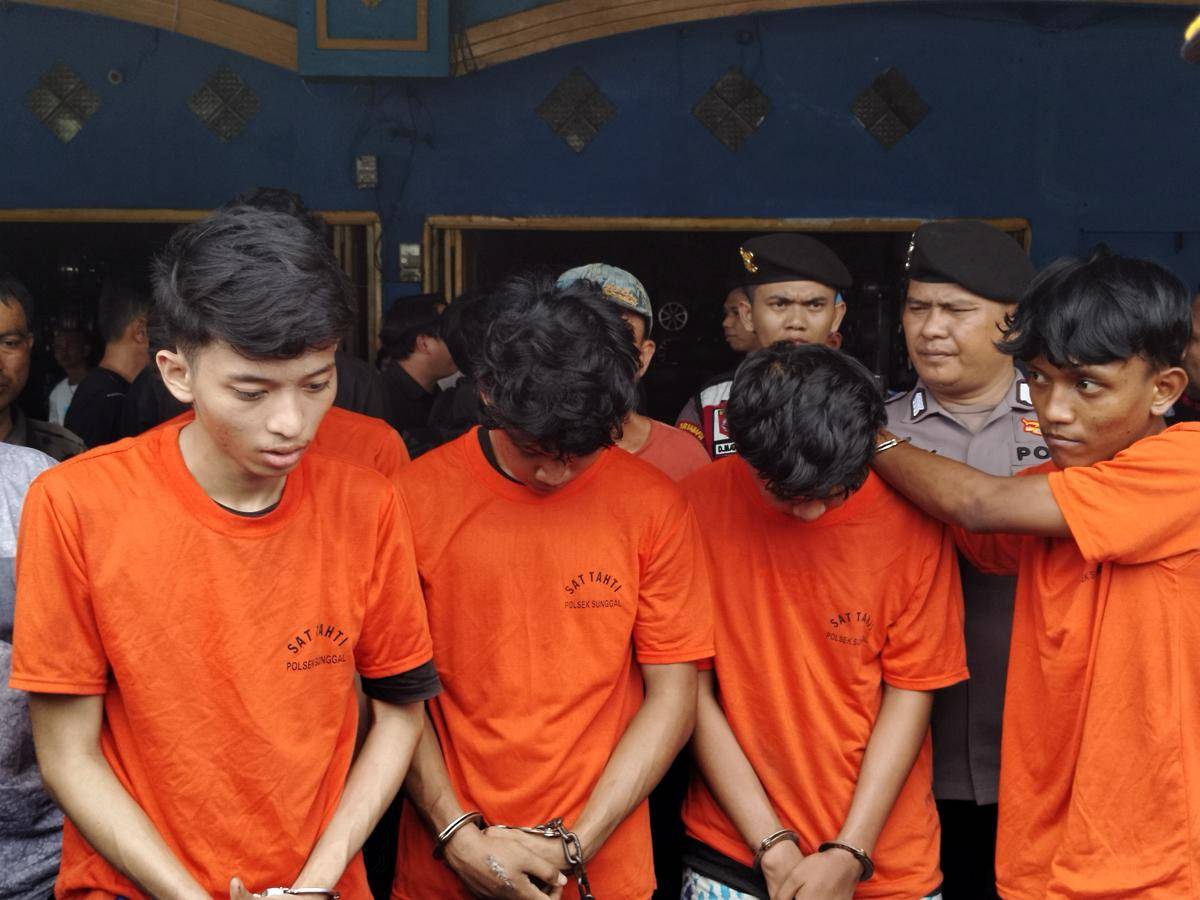 Pelaku begal yang ditangkap Polsek Sunggal (IDN Times/Eko Agus Herianto)