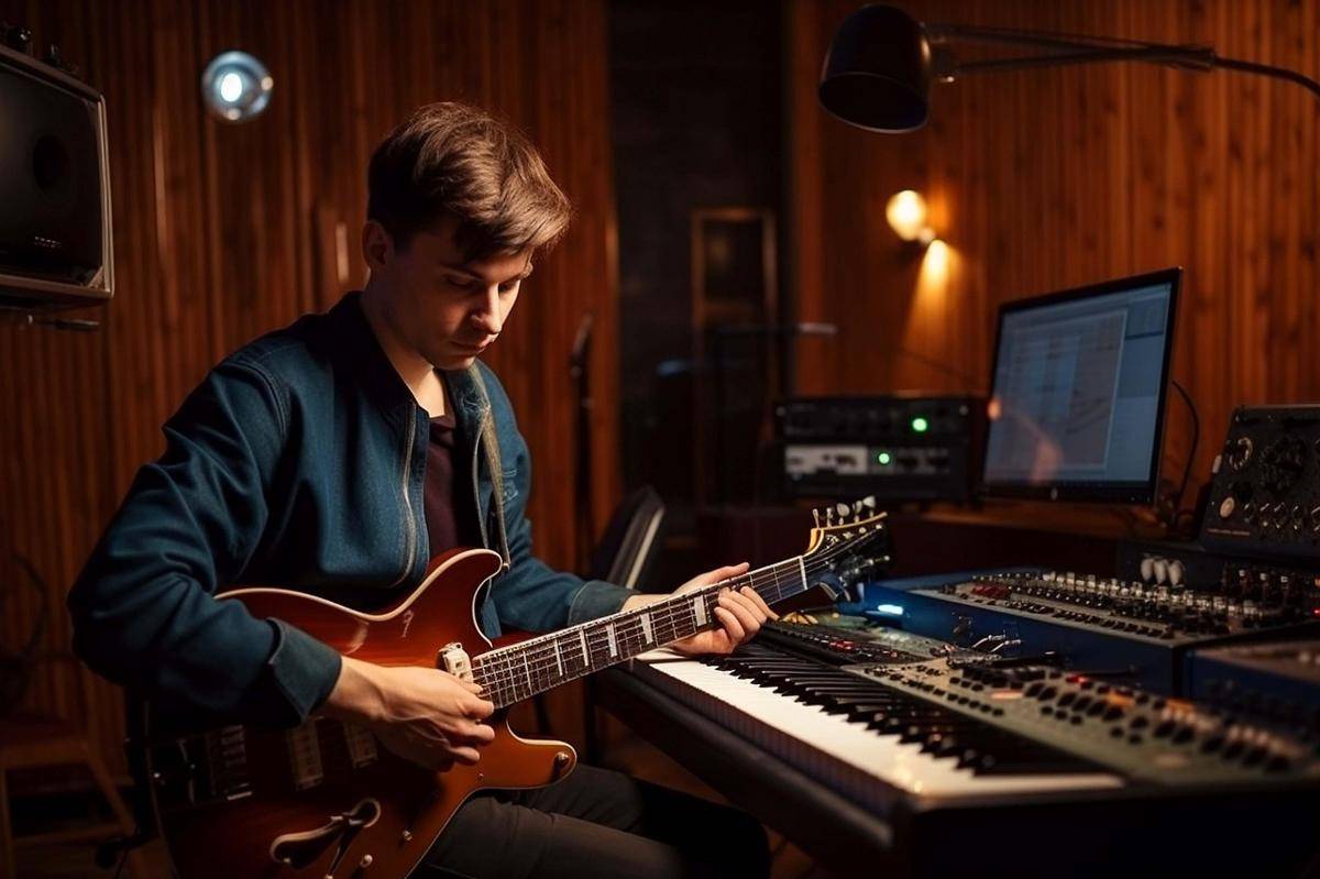 Seorang musisi sedang melakukan proses rekaman di studio. (pixabali.com/pixabay)