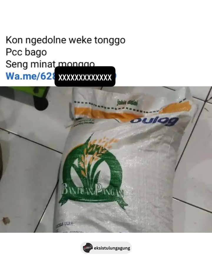 Unggahan penjualan beras bantuan pangan di medsos. IDN Times/ istimewa