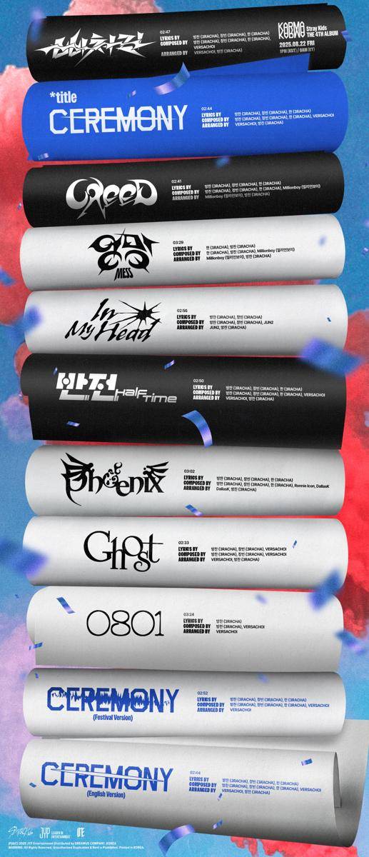 poster tracklist album KARMA dari Stray Kids (x.com/stray_kids)