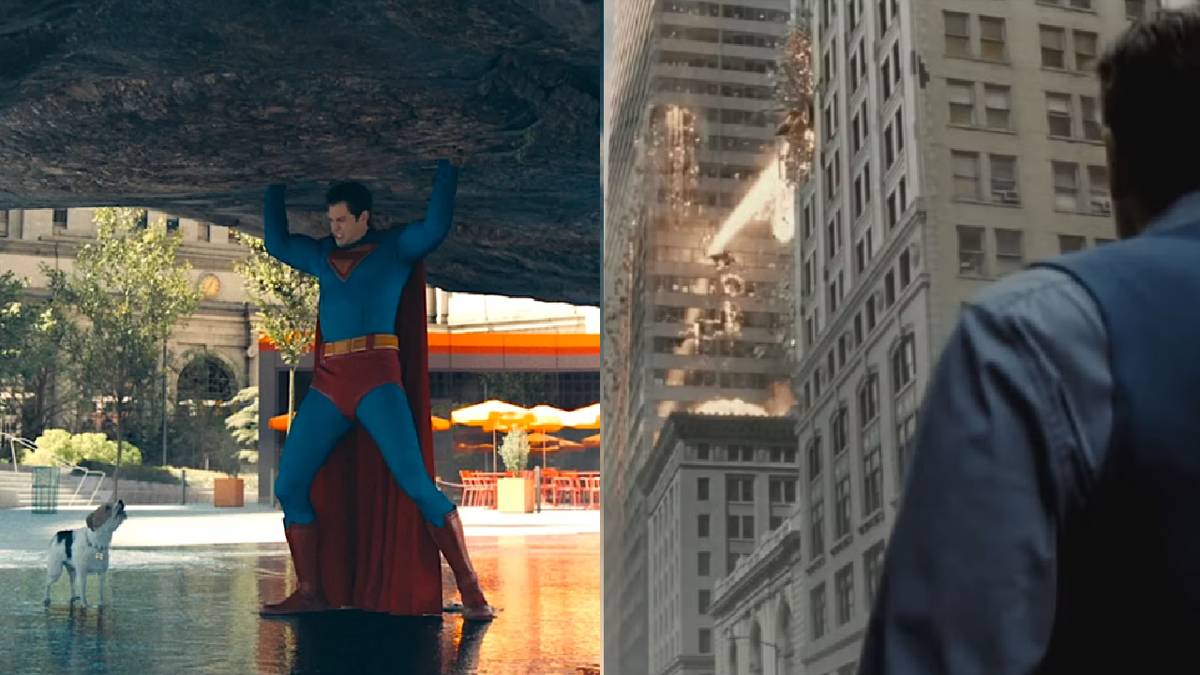 Superman DCU fokus menyelamatkan (kiri), sementara Superman DCEU fokus bertarung (kanan) (dok. DC Studios/Superman | Man of Steel)