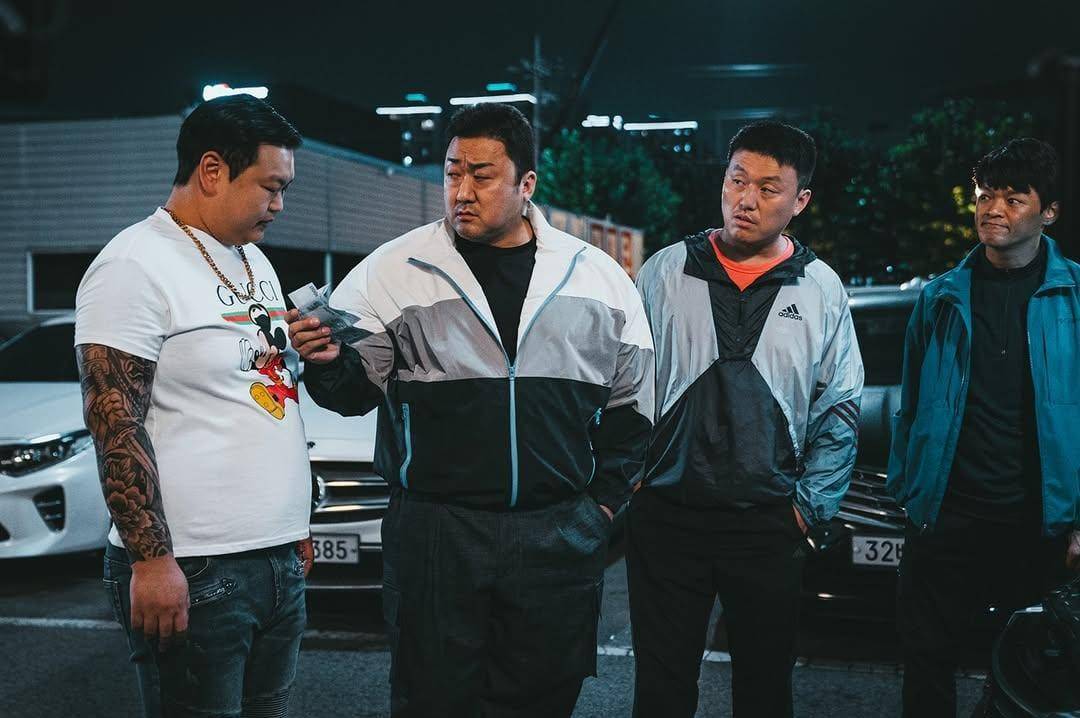 Ko Kyu Pil, Ma Dong Seok, dan Kim Min Jae di film The Roundup: No Way Out (instagram.com/aboentertainment)