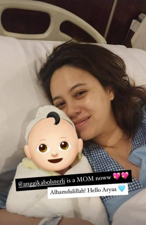 Anggika Bolsterli Melahirkan Anak Pertama (Instagram.com/anggikabolsterli)