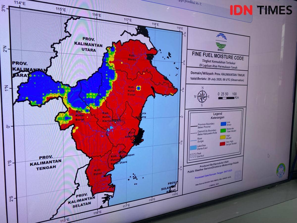BMKG Balikpapan mencatat sempat muncul ratusan titik api (hot spot) di Kaltim beberapa waktu lalu. 