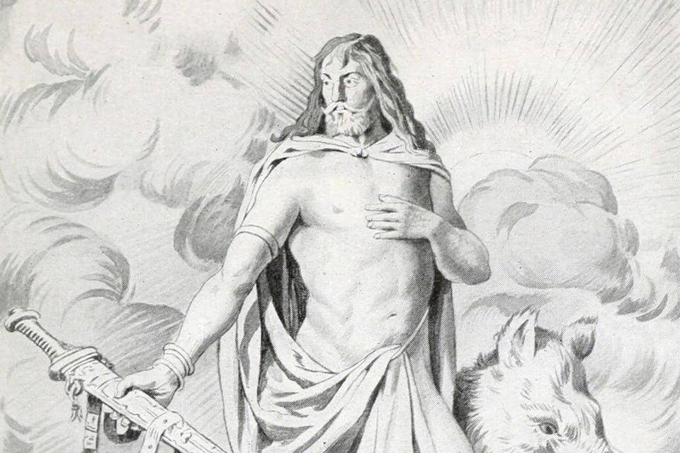 Ilustrasi Freyr Dewa Nordik