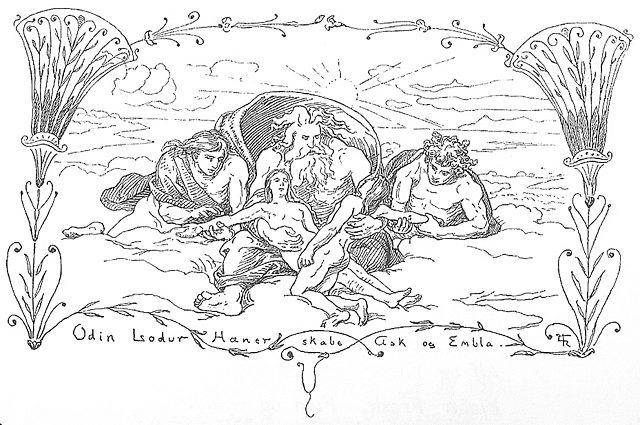 Dewa Lodur, Odin dan Honir dalam mitologi Nordik