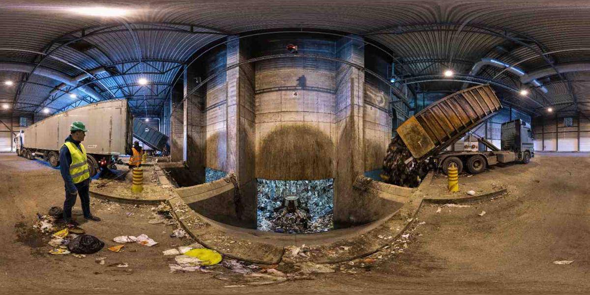 ilustrasi unit pengolahan sampah menjadi panas dan listrik