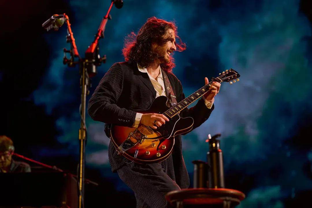 potret Hozier di atas panggung