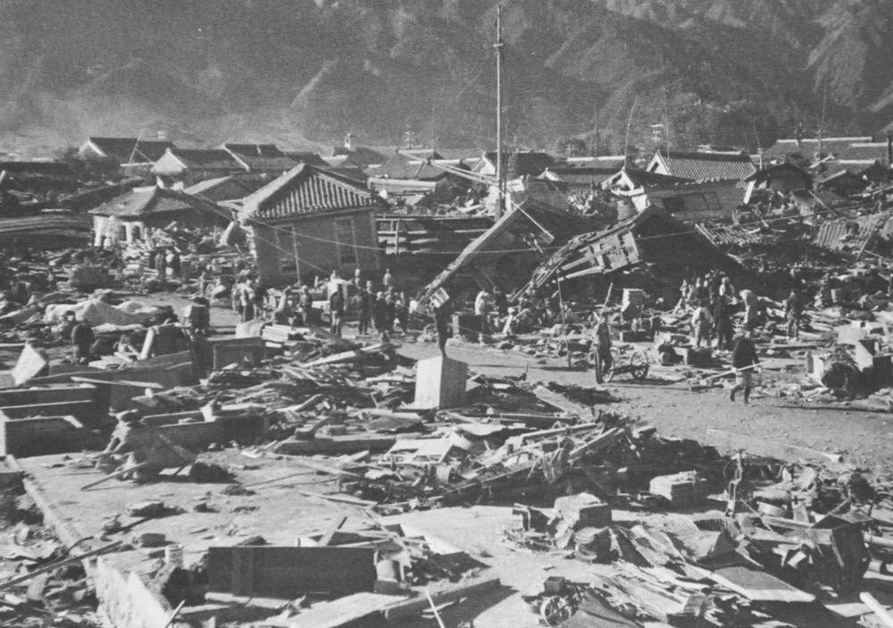 gambar kerusakan akibat gempa dan tsunami di Nankai (commons.m.wikimedia.org/太田金典)