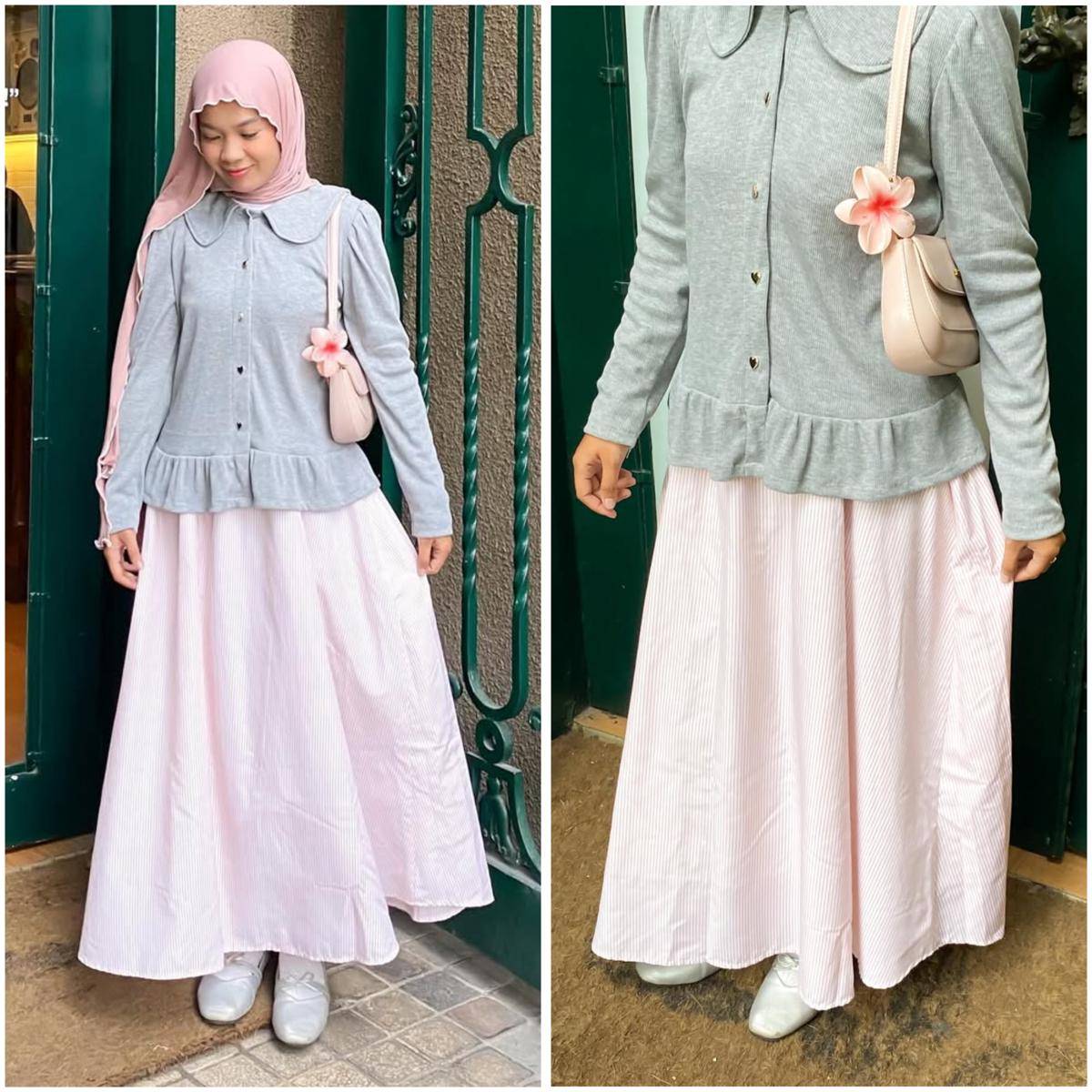OOTD colorful gradasi warna pastel ala Giga Putri 