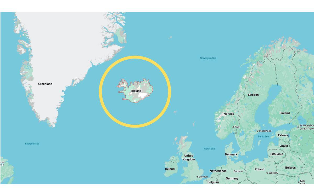 peta negara Islandia