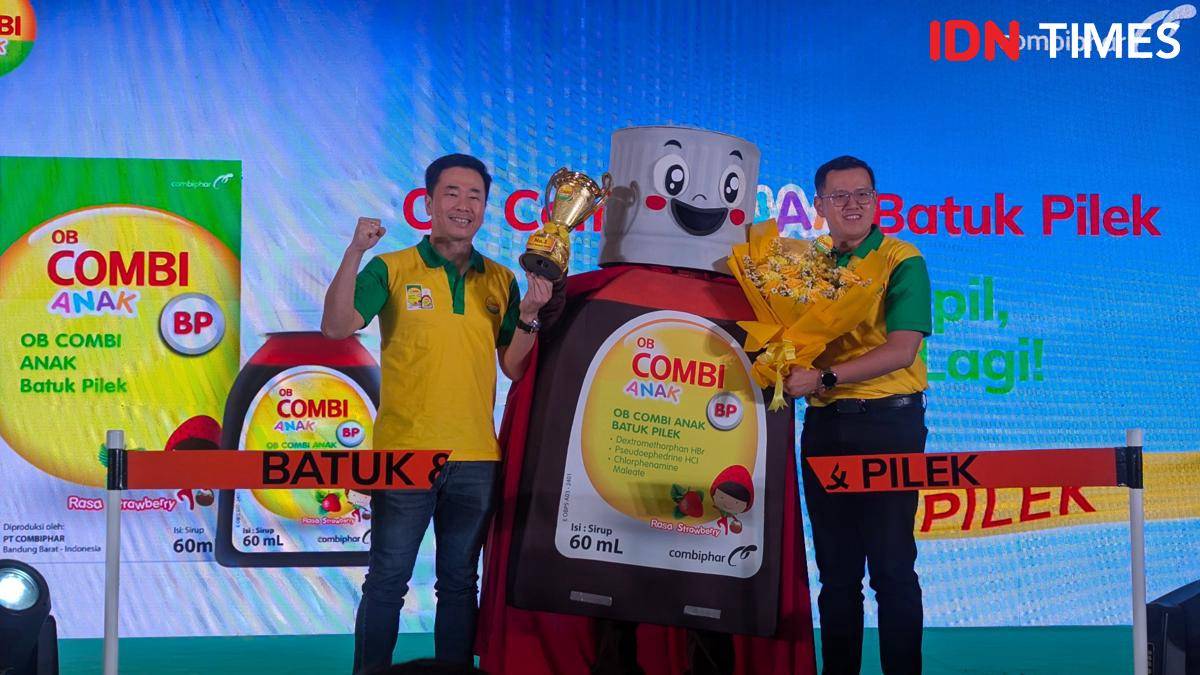 Combiphar menghadirkan inovasi terbarunya "OB Combi Anak Batuk Pilek" di Jakarta, pada Selasa (29/07/2025) (IDN Times/Misrohatun)