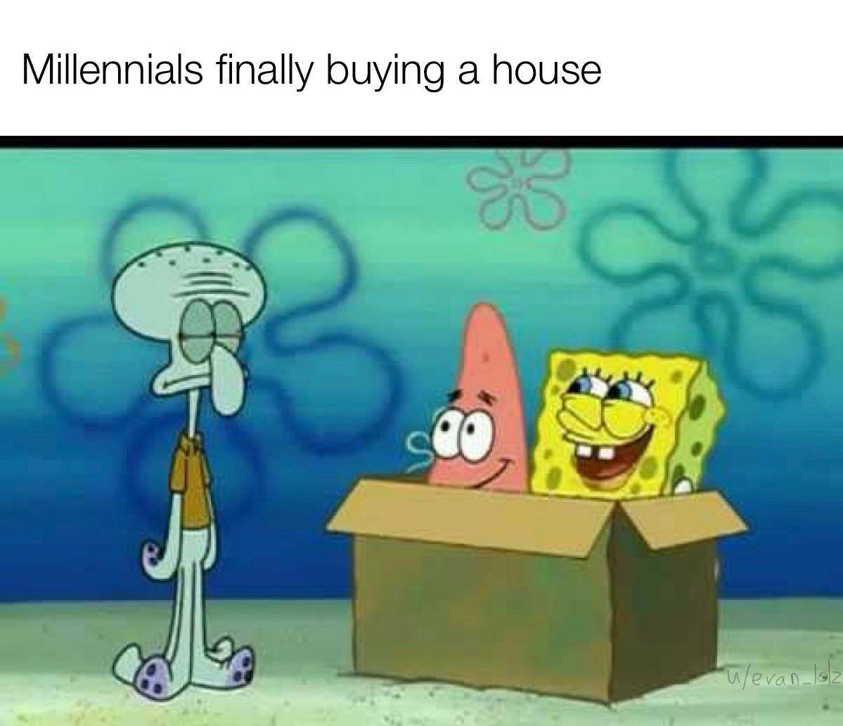 meme SpongeBob tentang generasi milenial (reddit.com/user/evan_lolz)