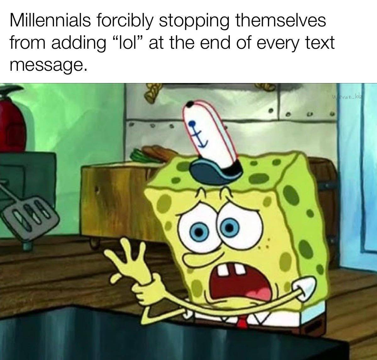 meme SpongeBob tentang generasi milenial (reddit.com/user/evan_lolz)