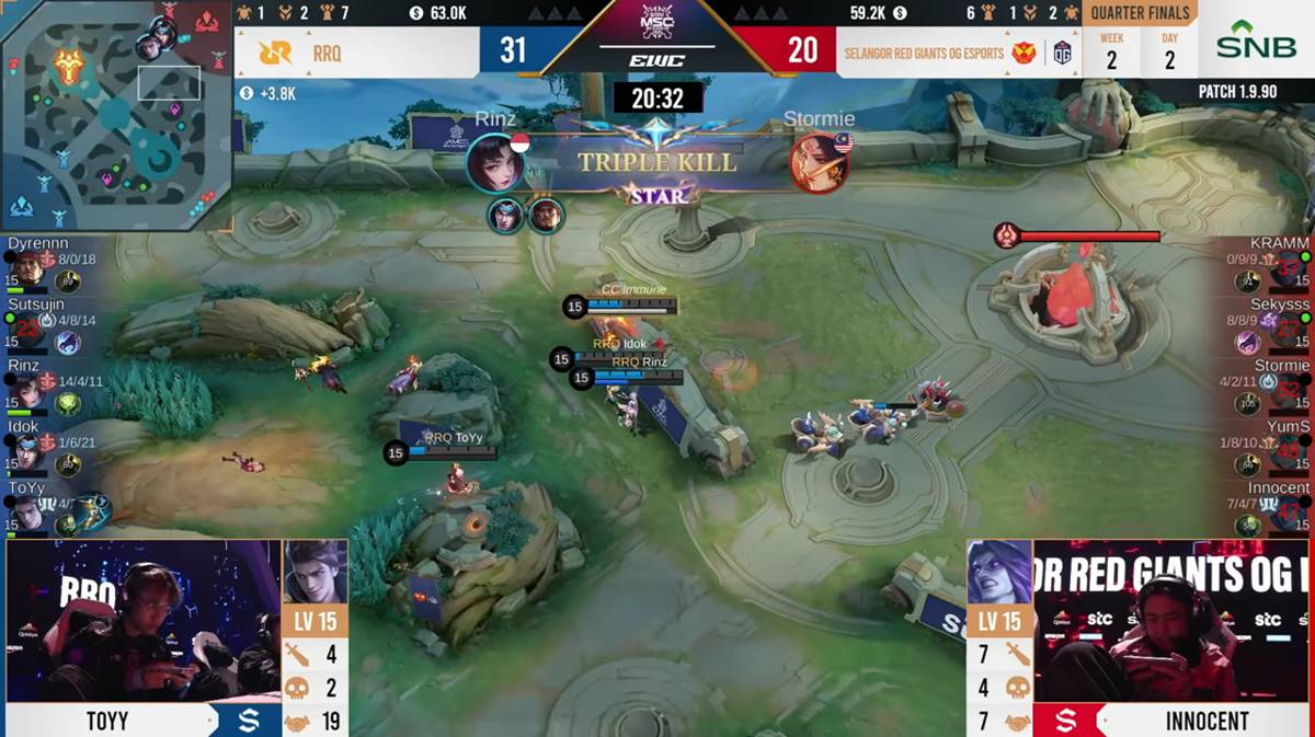 Triple Kill dari Rinz jadi penutup manis game pertama (youtube.com/MPL Indonesia)