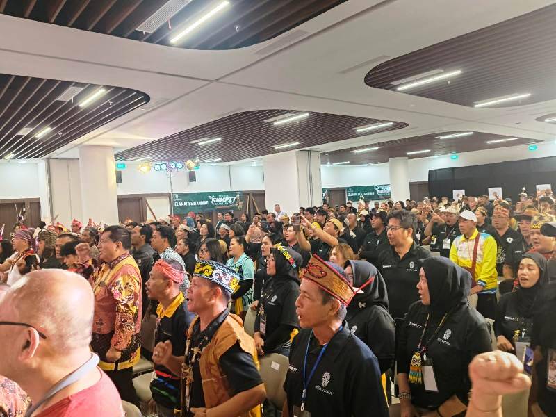 Peserta Festival Sumpit Nusantara 2025 di yang digelar OIKN