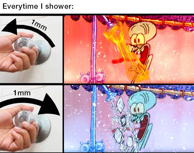 meme kocak SpongeBob tentang mandi