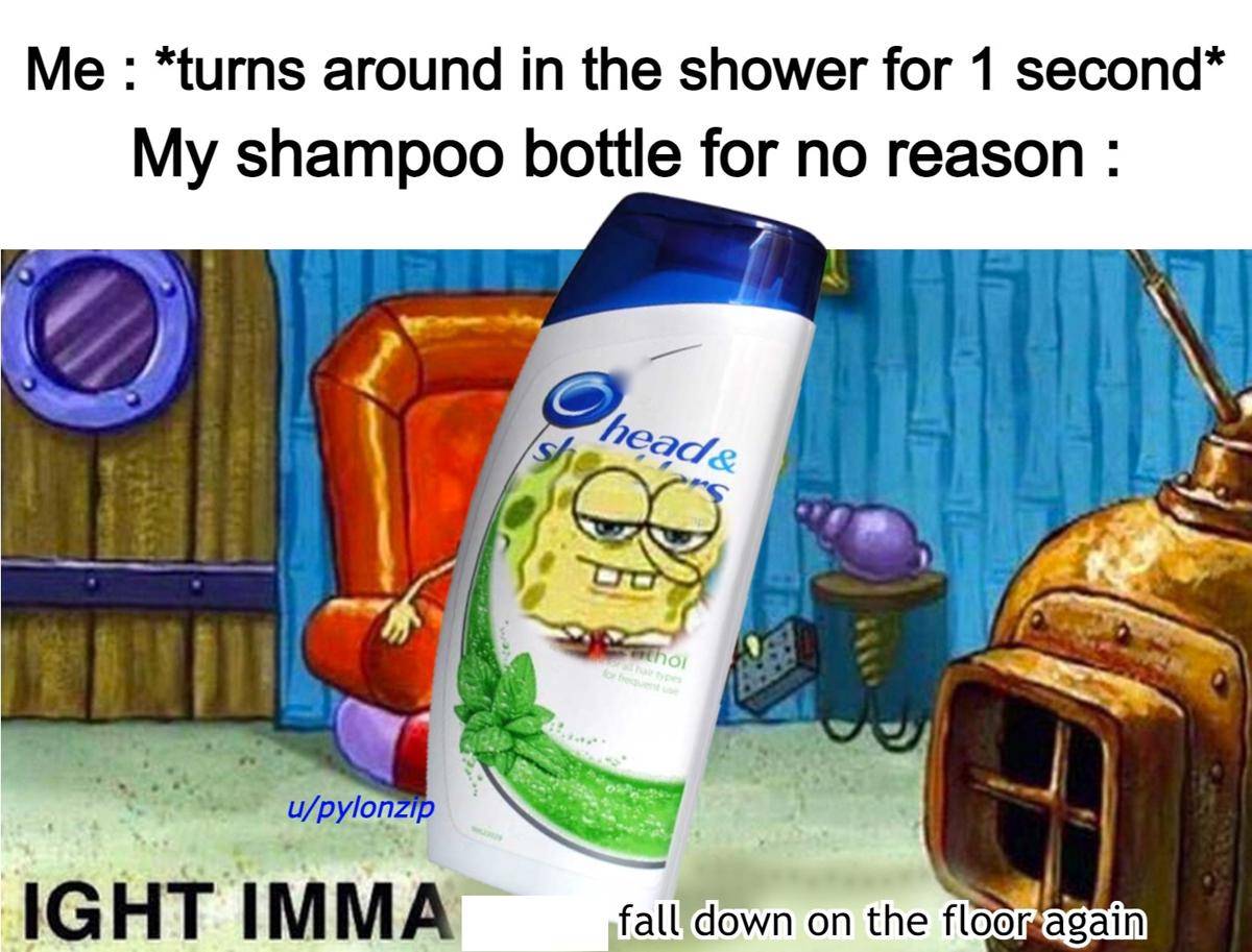 meme SpongeBob tentang sampo