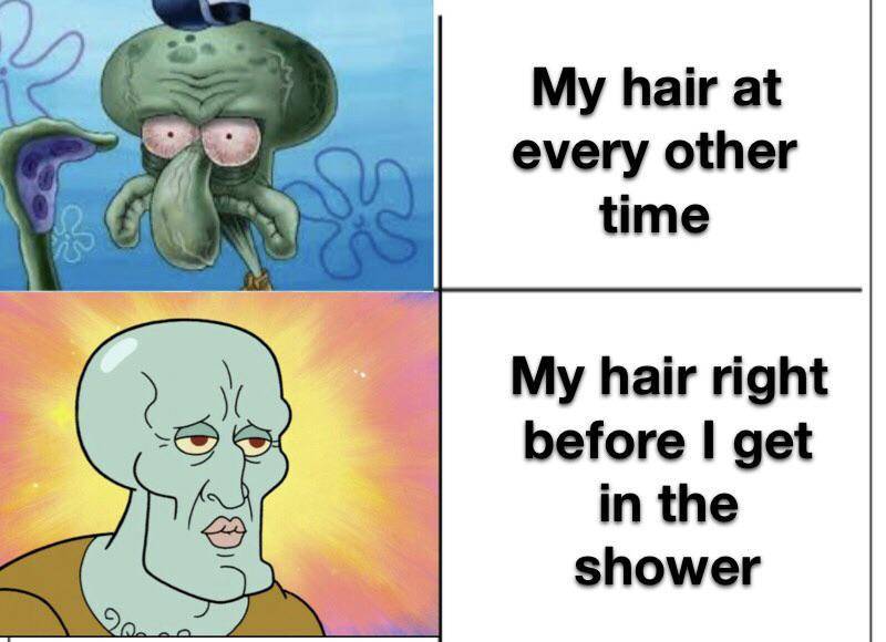 meme kocak SpongeBob tentang mandi
