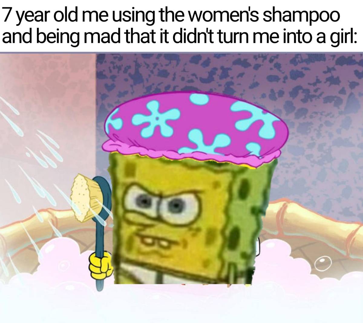 meme SpongeBob tentang sampo