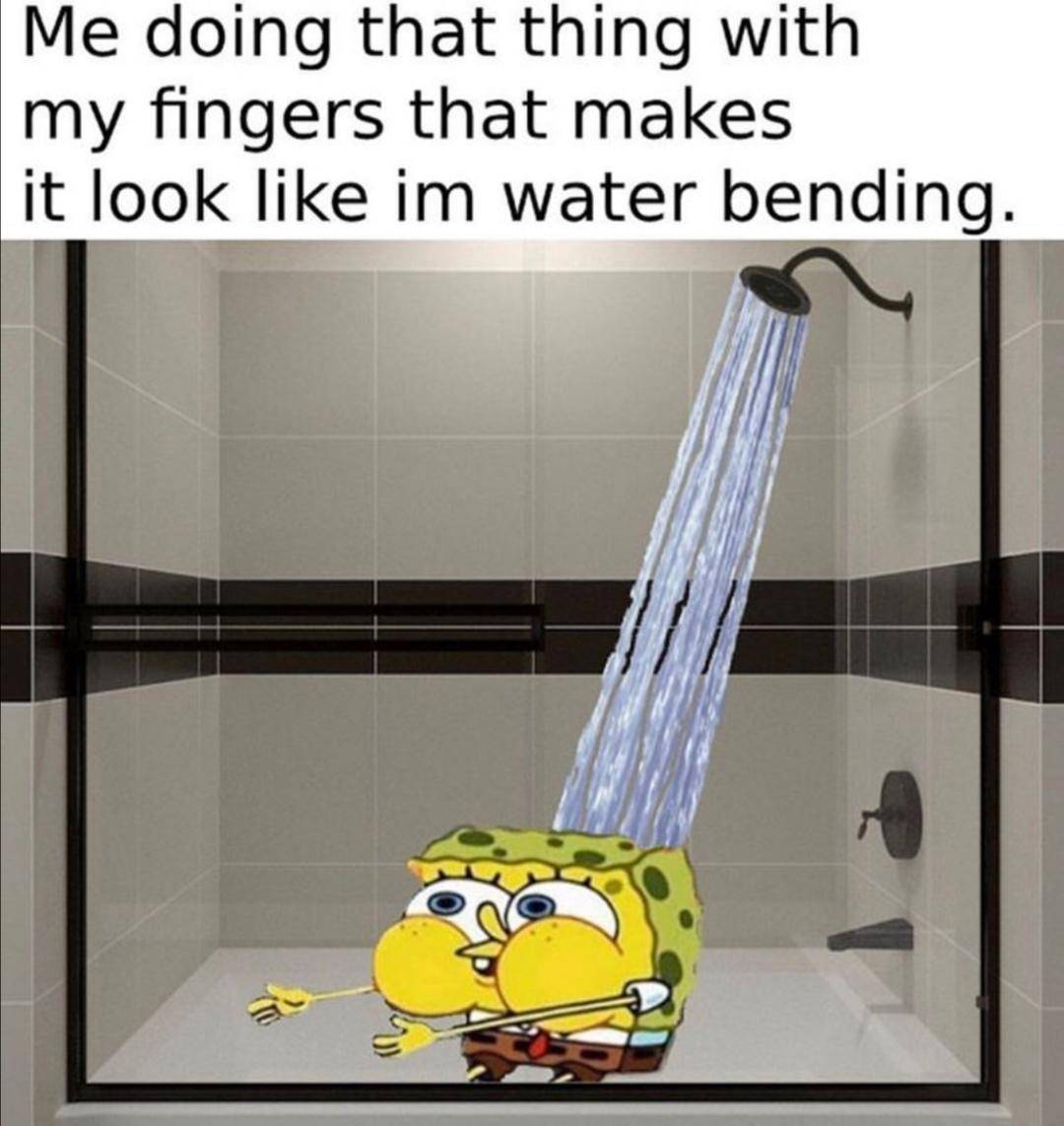 meme kocak SpongeBob tentang mandi