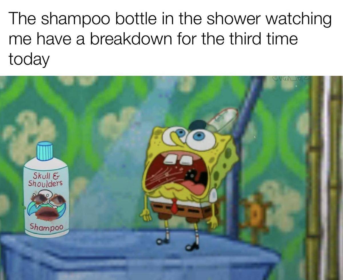 meme SpongeBob tentang sampo