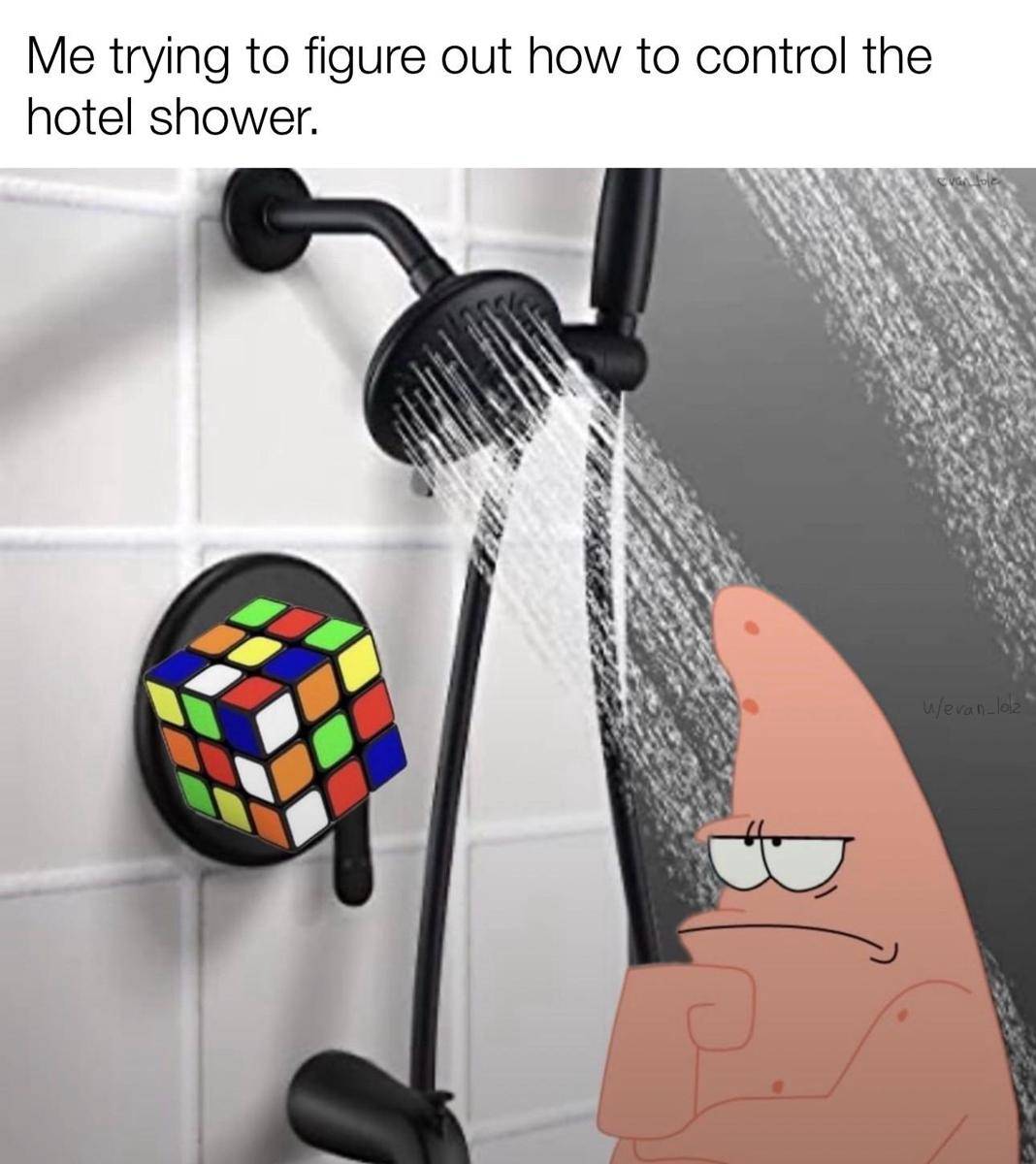 meme kocak SpongeBob tentang mandi