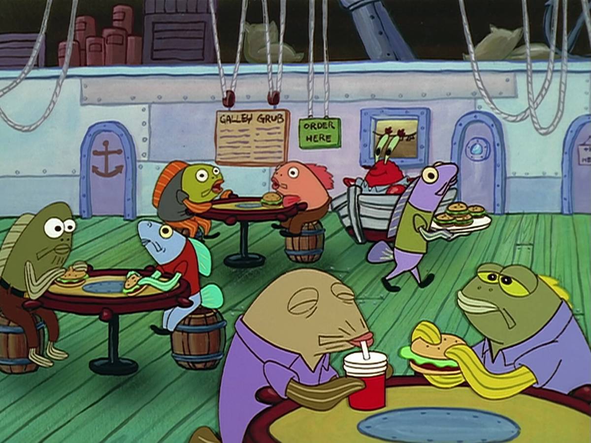 potret suasana di dalam restoran Krusty Krab (dok. Nickelodeon/SpongeBob SquarePants)