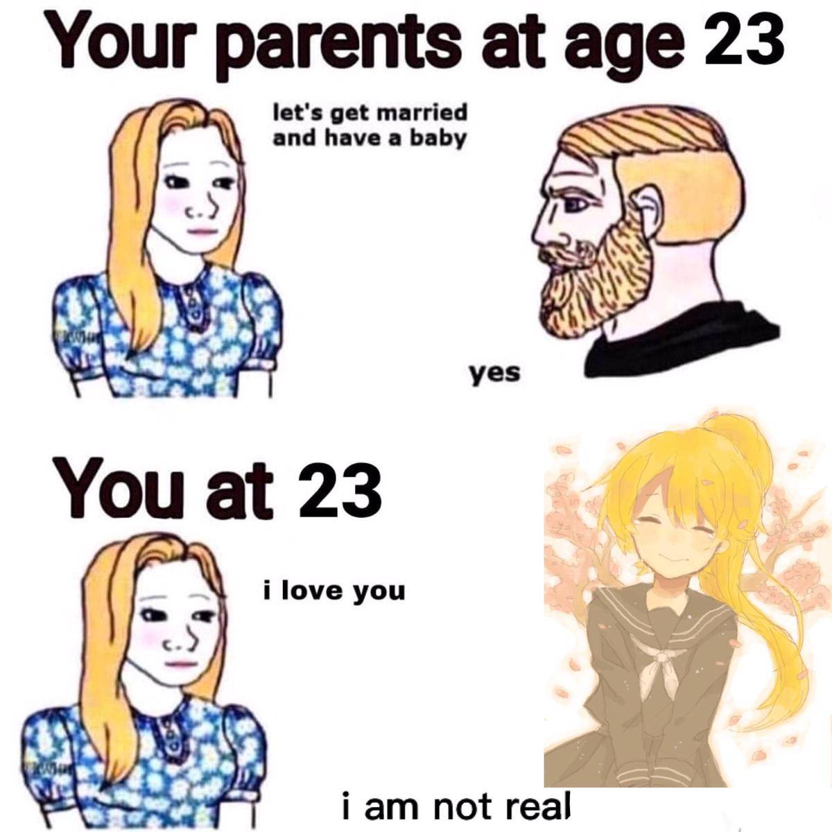 kolase meme anime tentang umur 20-an