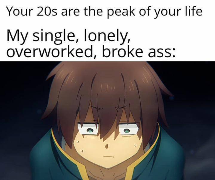 kolase meme anime tentang umur 20-an
