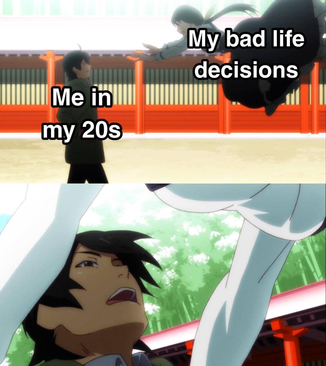 kolase meme anime tentang umur 20-an