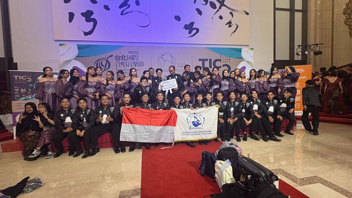 PSM Swara Wadhana dalam ajang Taipei International Choral Competition (TICC) 2025. (uny.ac.id)