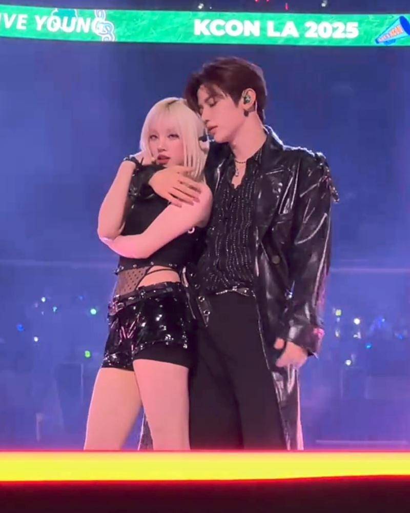 potret Yuqi IDLE dan Zhang Hao ZEROBASEONE di KCON LA 2025 (instagram.com/kconusa)