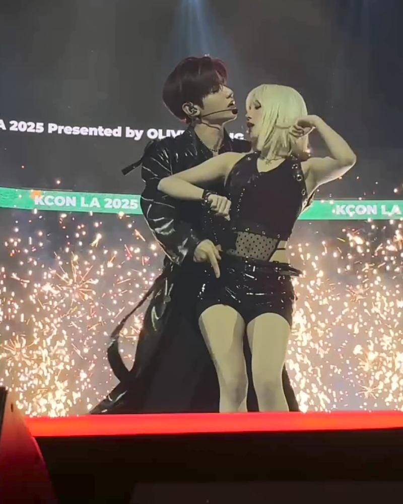 potret Yuqi IDLE dan Zhang Hao ZEROBASEONE di KCON LA 2025 (instagram.com/kconusa)