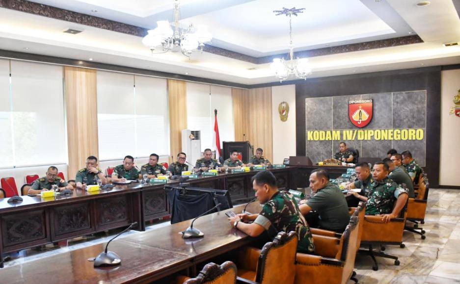 Dukung Program Kasad, Kodam IV/Dip Ikuti Pelaksanaan Vicon Pembentukan Kodam Baru