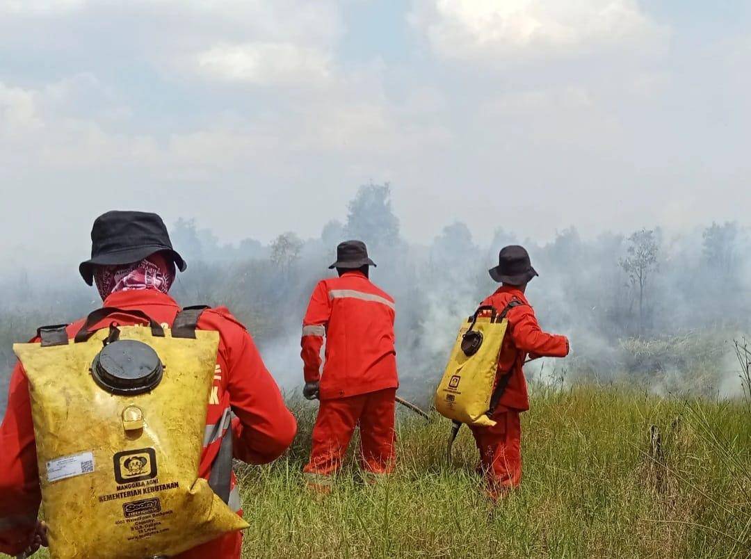 Karhutla di Landasan Ulin Timur, Banjarbaru belum lama tadi. (manggala_daops_banjar/instagram)