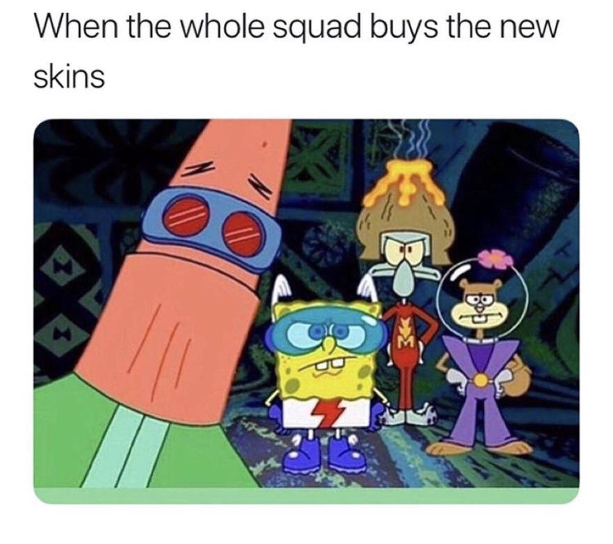 meme SpongeBob tentang skuad
