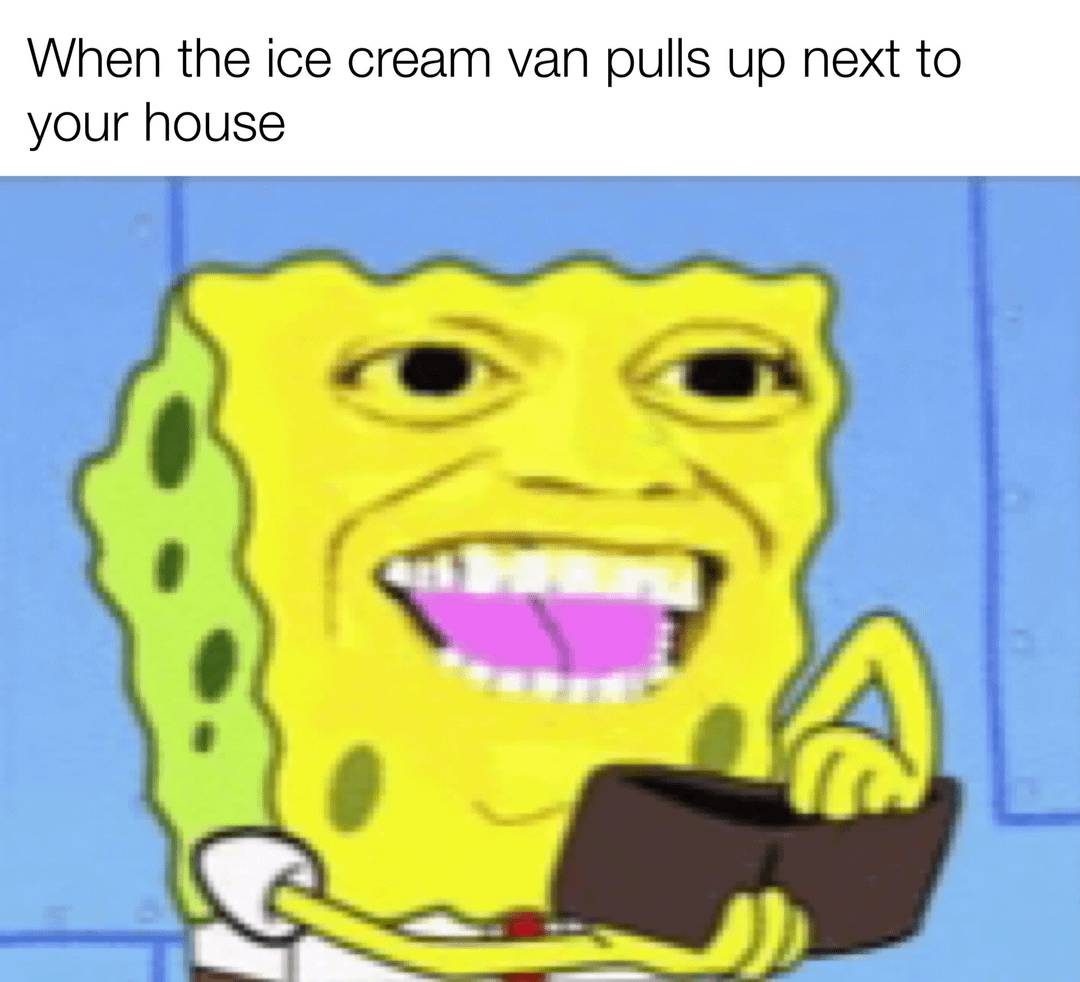 meme SpongeBob tentang es krim