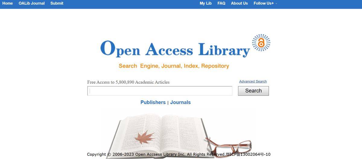 Tangkapan layar Open Access Library